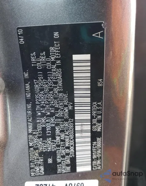 2011 Toyota Sienna Le from USA, damaged, VIN 5TDKK3DC4BS028912